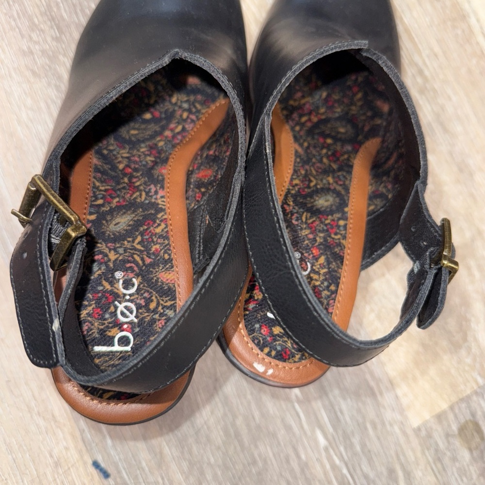 Born ankle strap wedge closed toe brown/black size 9M ankle strap womens leather - Picture 4 of 13